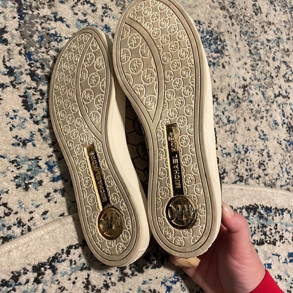 Michael Kors Leather Canvas Logo Tennis Shoes - Picture 5 of 7